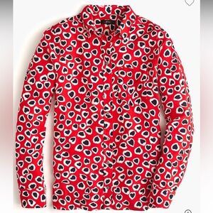 J. Crew Silk Hearts Button-Down Shirt